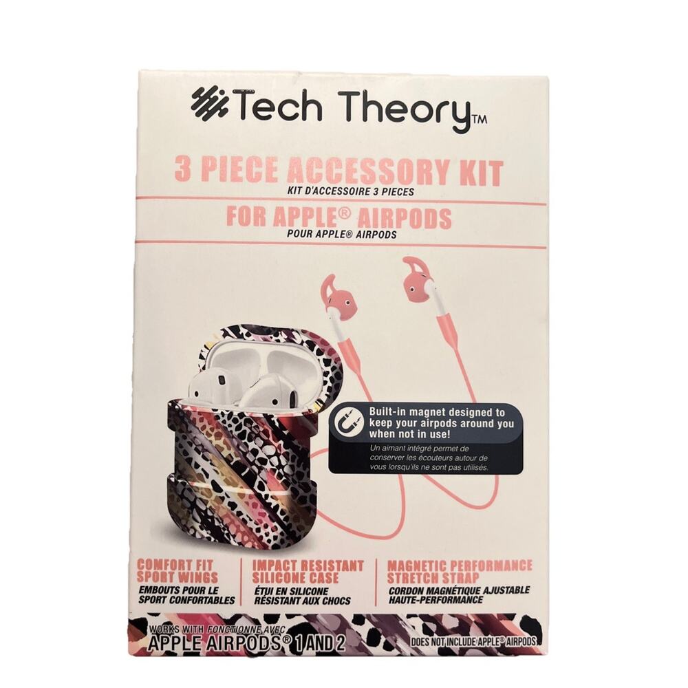 NEW Tech Theory 3 Piece Accessory Kit Apple Airpods 1 & 2 (not included) Cover